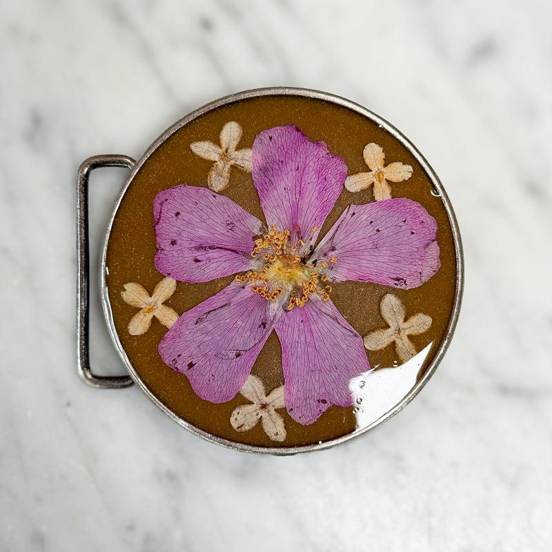 Belt Buckle: Wild Rose & Lilac