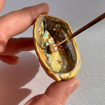 Incense Dish | Whimsy : Abalone & Pearl (XS)